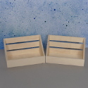 Set of 2 mini wooden crate storage boxes with hooks to hang