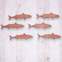 Set of 6 dark Plywood Mackerel Fish