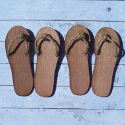Set of 4 Wooden Flip Flop shapes with natural Jute string, for decoration, plaques, signs & garlands Plywood