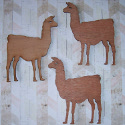 Set of 3 dark plywood Llama shapes