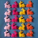 Pack of 20 Felt Rabbits, assorted colours as shown