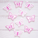 Pack of 10 Pink & White Butterfly shapes, as shown