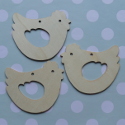 Set of 3 Plywood Chicken shapes with cut out wing