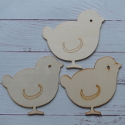 Set of 3 wooden chick shapes