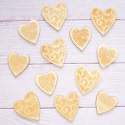 Pack of 12 Natural Wooden Hearts with embossed detail 6 large & 6 small