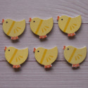 Pack of 6 Wooden Yellow Chick embellishments