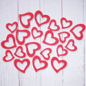 Pack of 20 outline red wooden heart shapes 10 large 10 small