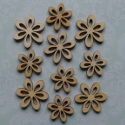 Pack of 10 Natural wood flower shape card topper decorations, 5 large 5 small, as shown