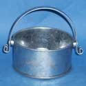 Mini round galvanised pot with handle