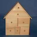 House Shaped mini Chest of 7 Pine Drawers