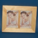 Pine Photo Frame with Double Window to hang