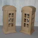 Set of 2 Papier Mache Telephone Box Money Box