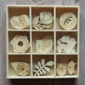 Box of 27  Woodland shapes no. 2  (3 each of 9 designs) as shown