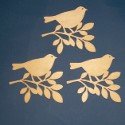 Set of 3 Bird on Branch Plywood