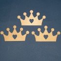Set of 3 Crown Shapes Plywood