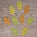 Pack of 9 Wooden Leaf Shapes large, colours as shown