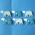 Pack of 6 wooden Christmas Polar bear shape embellishments (3 each of 2 designs as shown)