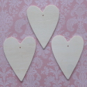Set of 3 Hearts (with holes for hanging)