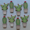 Pack of 8 mini cacti shapes 4 each of 2 designs, as shown