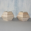 Set of 2 Hexagonal Wooden Candle Holder