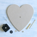 MDF Heart Clock Kit (Requires 1 AA battery, not supplied) Assembly Instructions included.