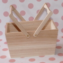 Wooden Basket with folding handles