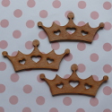 Set of 3 Dark Wooden Crown shapes