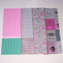Pack of Decoupage Tissue Paper Skagen Vintage Style Pink Grey Green 2 sheets each of 4 designs