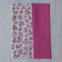 Pack of 2 sheets Artepatch decoupage tissue paper Sweet Roses Vintage style deep pink /green /white checks & country rose