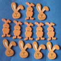 Pack of 12 Easter Bunnies Ready Painted as Shown
