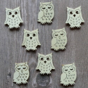 Pack of 8 Natural wood Owl shapes card topper 4 each of 2 designs, as shown
