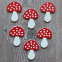 Pack of 6 wooden toadstool card topper shapes, as shown