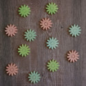 12pc Wooden Flower shapes Card Topper Embellishments, as shown