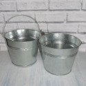 2 x 7 inch galvanised buckets