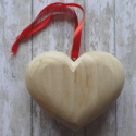 Wooden 3d heart with ribbon large
