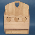 Rack with Heart shaped detail, Hooks for Hanging, and 3 hooks