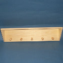 Plywood shelf Unit with 5 wooden pegs and metal hooks for hanging