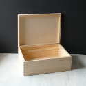 Rectangular Pine and Plywood Wooden Box hinged, takes A4 Paper