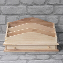 Letter Rack with 3 Compartments & Drawer