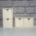 Mini 2 drawer chest with brass hooks to hang or stand
