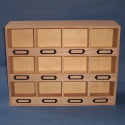 12 pigeon hole Compartment storage box with metal label frames