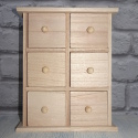 Mini Wooden Chest of 6 Drawers with plinth