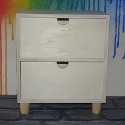 Mini Wooden 2 Drawer Chest on legs