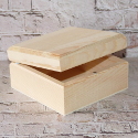 Square pine box with hinge & magnetic catch