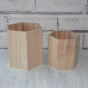 Set of 2 wooden Hexagonal pots