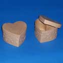 Set of 2 Embossed Heart shape paper mache boxes