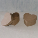 Set of 2 paper mache heart shape boxes