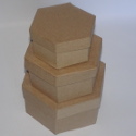 Set of 3 Papier Mache Nesting Hexagonal boxes