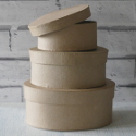 Set of 3 Oval Papier Mache Boxes