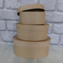 Set of 3 different sizes of Papier Mache Round Box